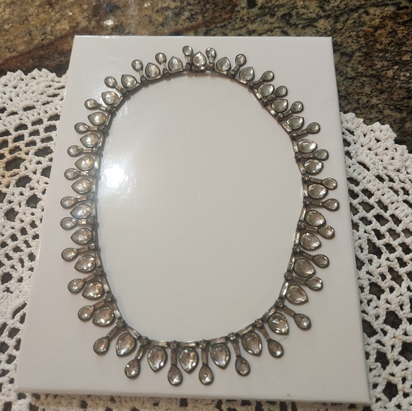 CHARLIZE THERON WORN VINTAGE STERLING SILVER CRYSTAL NECKLACE - Picture 3 of 7